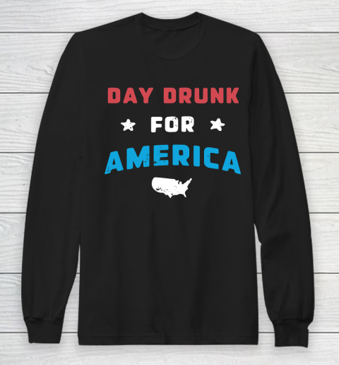 Beer Lover Funny Shirt DAY DRUNK FOR AMERICA Long Sleeve T-Shirt