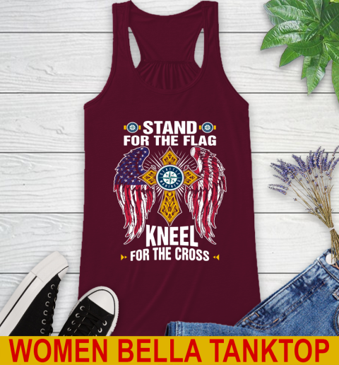 MLB Baseball Seattle Mariners Stand For Flag Kneel For The Cross Shirt Racerback Tank 2