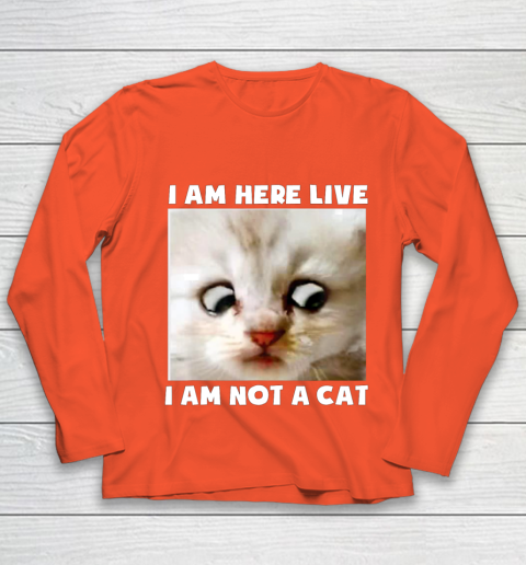 I Am Here Live I Am Not A Cat Funny Lawyer Cat Meme Youth Long Sleeve 3