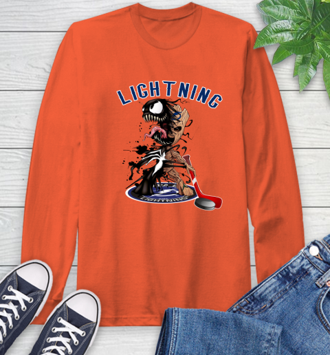 NHL Tampa Bay Lightning Hockey Venom Groot Guardians Of The Galaxy Long Sleeve T-Shirt 5