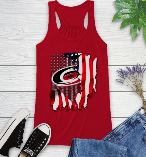 Carolina Hurricanes NHL Hockey American Flag Racerback Tank 5