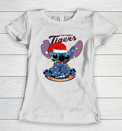 Detroit Tigers MLB noel stitch Baseball Christmas Women's T-Shirt
