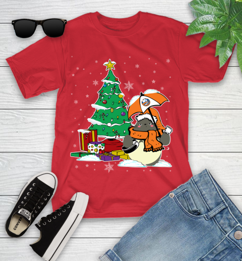 New York Islanders NHL Hockey Cute Tonari No Totoro Christmas Sports Youth T-Shirt 28