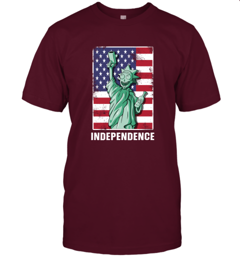 ujnx rick and morty statue of liberty independence day 4th of july shirts jersey t shirt 60 front maroon