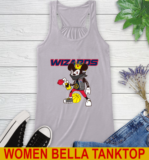 Washington Wizards NBA Basketball Mickey Peace Sign Sports Racerback Tank 5