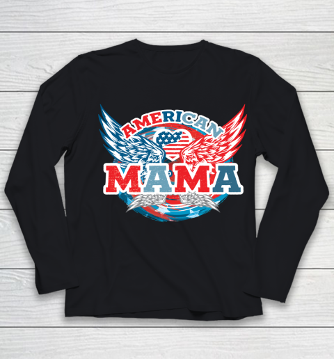 4th Of July American Mama, Fourth Of July Youth Long Sleeve