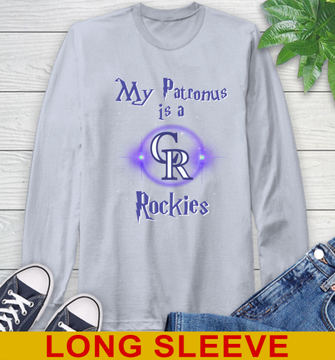 MLB Baseball Harry Potter My Patronus Is A Colorado Rockies Long Sleeve T-Shirt 6