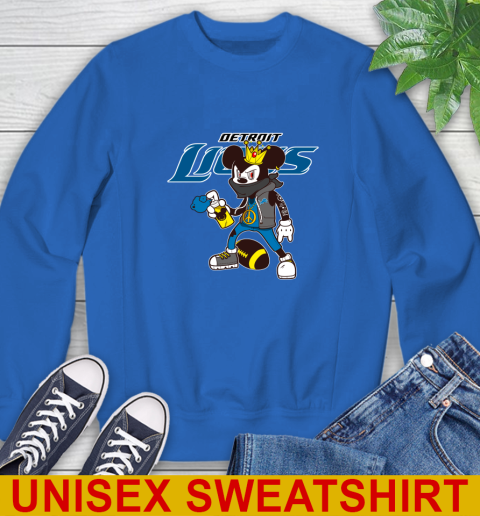 Detroit Lions NFL Football Mickey Peace Sign Sports Sweatshirt 9