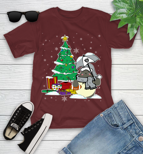 Oakland Raiders NFL Football Cute Tonari No Totoro Christmas Sports Youth T-Shirt 14