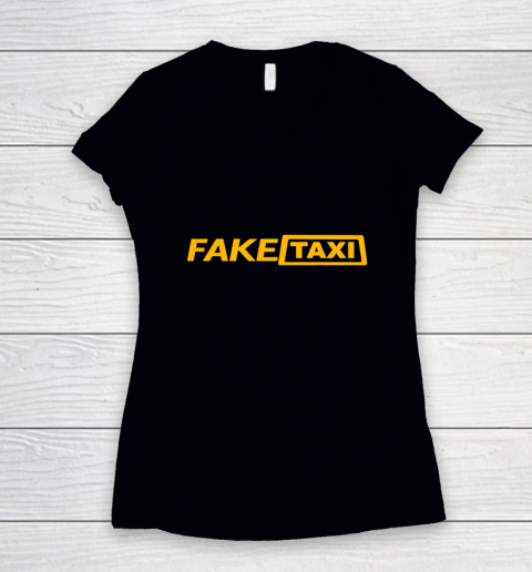 Fake Taxi Funny Gift Halloween Christmas Thanksgiving Women's V-Neck T-Shirt