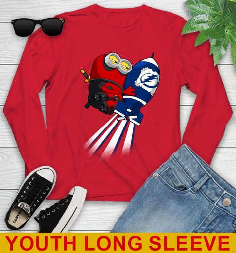 NHL Hockey Tampa Bay Lightning Deadpool Minion Marvel Shirt Youth Long Sleeve 11