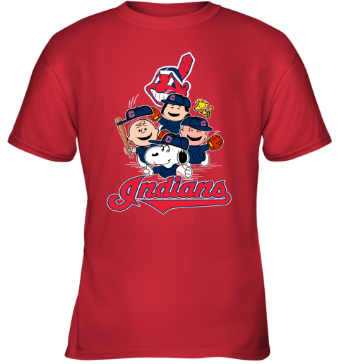 MLB Cleveland Indians Snoopy Charlie Brown Woodstock The Peanuts Movie  Baseball T Shirt - Rookbrand