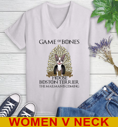 Game of bones house boston terrier dog the mailman is coming tshirt 61