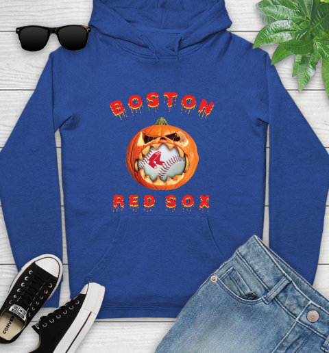 MLB Boston Red Sox Halloween Pumpkin Baseball Sports Youth Hoodie 9