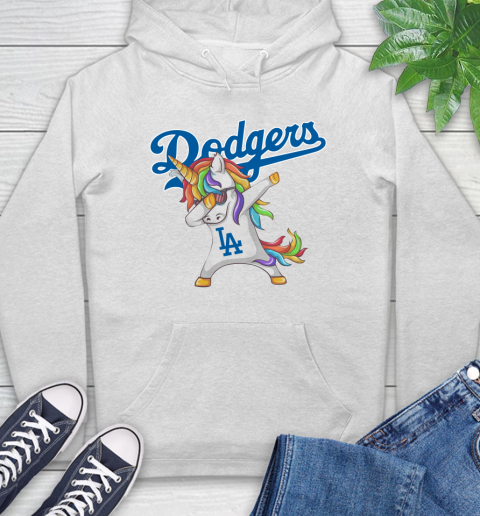Los Angeles Dodgers MLB Baseball Funny Unicorn Dabbing Sports Hoodie