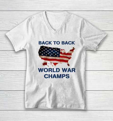 Back To Back World War Champs USA V-Neck T-Shirt