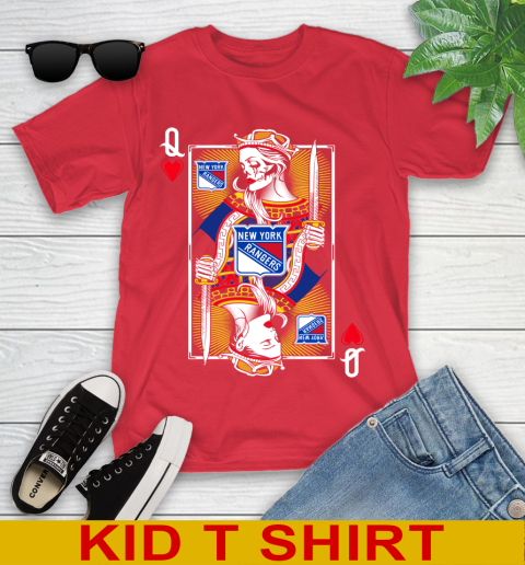 NHL Hockey New York Rangers The Queen Of Hearts Card Shirt Youth T-Shirt 11