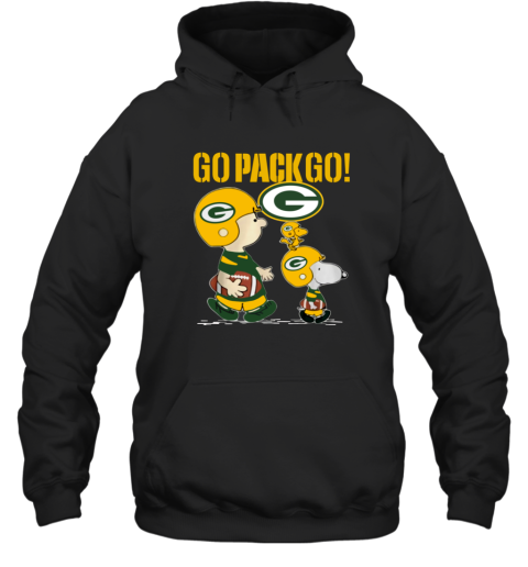 Snoopy And Charlie Brown Go Pack Go Green Bay Packer Shirt Hooded