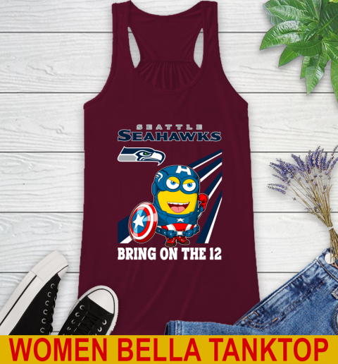 NFL Football Seattle Seahawks Captain America Marvel Avengers Minion Shirt Racerback Tank 2