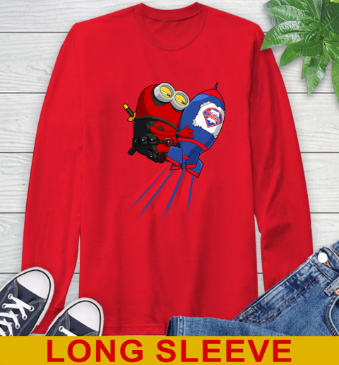 MLB Baseball Philadelphia Phillies Deadpool Minion Marvel Shirt Long Sleeve T-Shirt 12