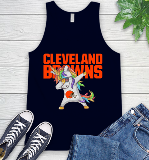 Cleveland Browns NFL Football Funny Unicorn Dabbing Sports Tank Top 3