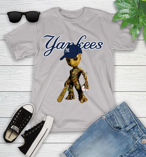 MLB New York Yankees Groot Guardians Of The Galaxy Baseball Youth T-Shirt 12