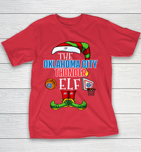 Oklahoma City Thunder Christmas ELF Funny NBA Youth T-Shirt 7