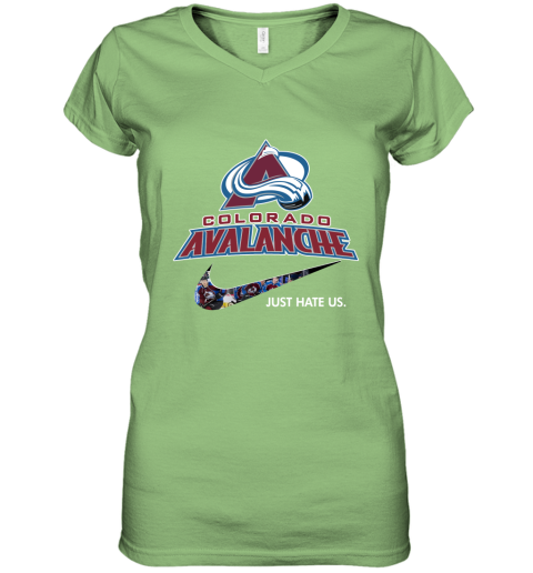 NHL Team Colorado Avalanche x Nike Just Hate Us Hockey Women's V-Neck T-Shirt