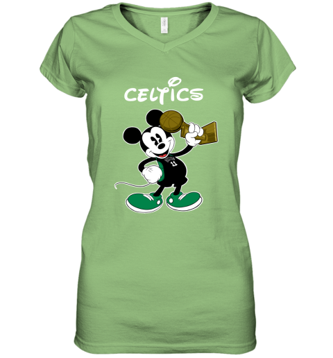 Mickey Boston Celtics Women's V-Neck T-Shirt