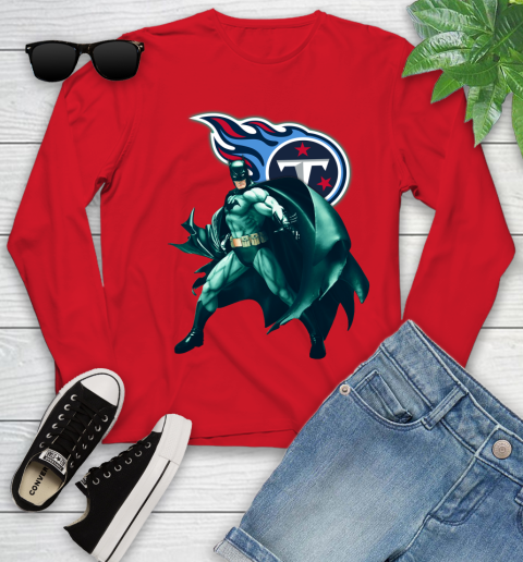 NFL Batman Football Sports Tennessee Titans Youth Long Sleeve 11