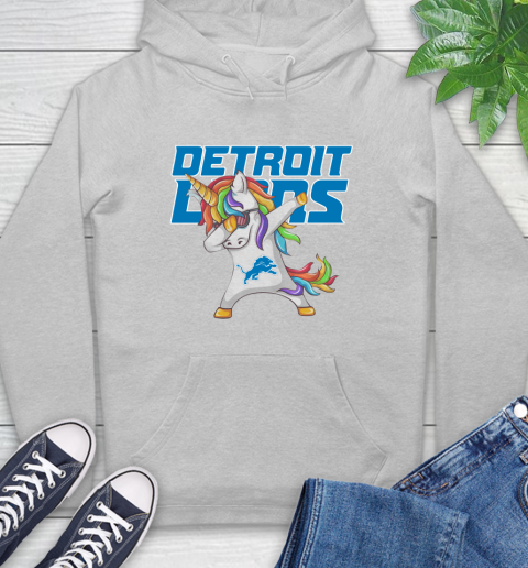 Detroit Lions NFL Football Funny Unicorn Dabbing Sports Hoodie 6