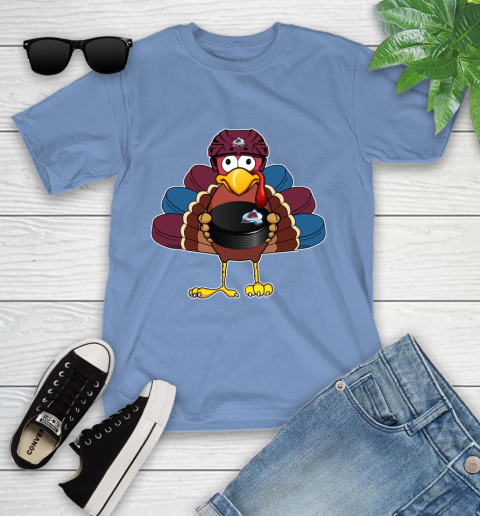 Colorado Avalanche Turkey Thanksgiving Day Youth T-Shirt 11