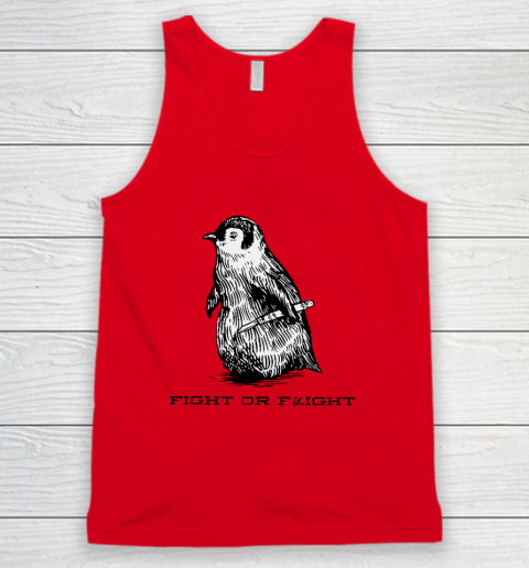 Fight Or Flight Funny Penguin Pun Tank Top - Image 4