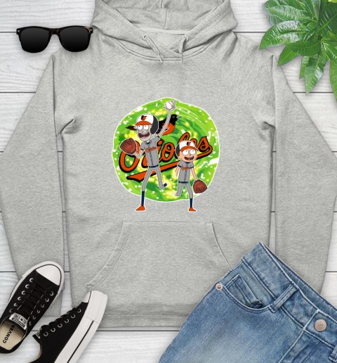MLB Baltimore Orioles Rick And Morty Baseball Sports Youth Hoodie