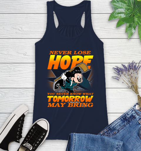 San Jose Sharks NHL Hockey ootball Mickey Disney Never Lose Hope Racerback Tank 10