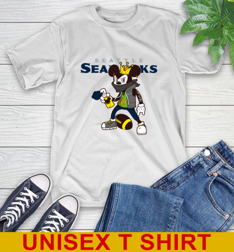 Seattle Seahawks NFL Football Mickey Peace Sign Sports T-Shirt