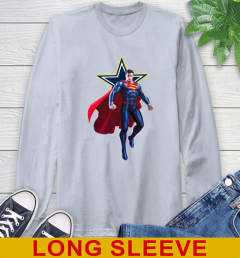 NFL Superman DC Sports Football Dallas Cowboys Long Sleeve T-Shirt 6