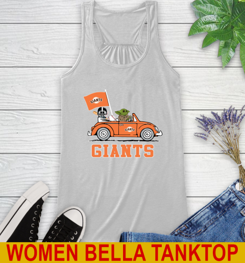 MLB Baseball San Francisco Giants Darth Vader Baby Yoda Driving Star Wars Shirt Racerback Tank