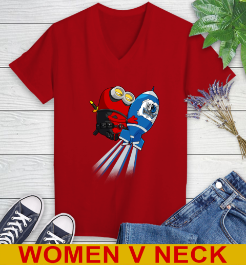 NBA Basketball Dallas Mavericks Deadpool Minion Marvel Shirt Women's V-Neck T-Shirt 10