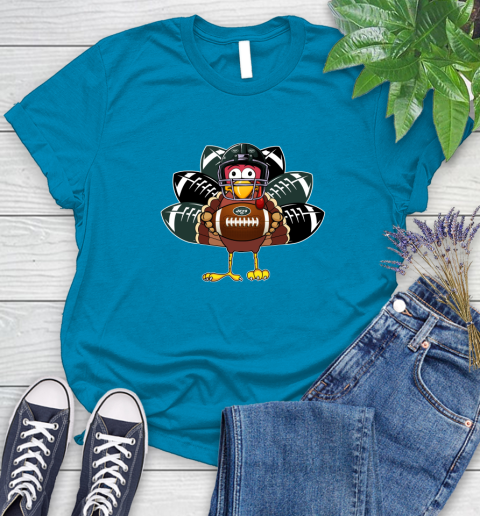 New York Jets Turkey Thanksgiving Day Women's T-Shirt 7