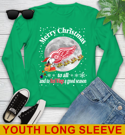 Detroit Red Wings Merry Christmas To All And To Red Wings A Good Season NHL Hockey Sports Youth Long Sleeve 7