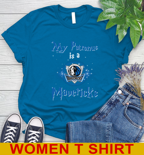 NBA Basketball Harry Potter My Patronus Is A Dallas Mavericks Women's T-Shirt 8