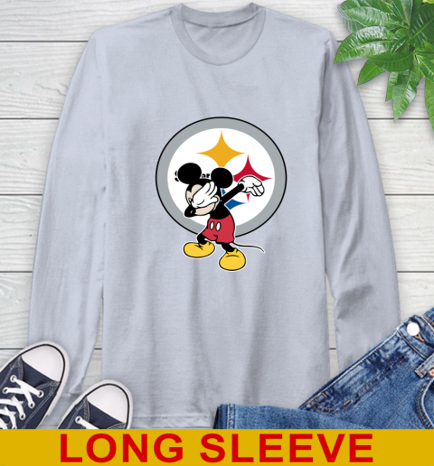 Pittsburgh Steelers NFL Football Dabbing Mickey Disney Sports Long Sleeve T-Shirt 6