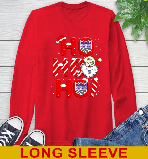 Sacramento Kings NBA Basketball Ho Ho Ho Santa Claus Merry Christmas Shirt Long Sleeve T-Shirt 12