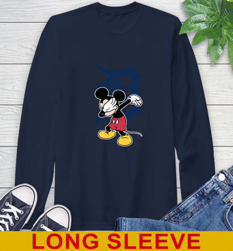 Detroit Tigers MLB Baseball Dabbing Mickey Disney Sports Long Sleeve T-Shirt 4