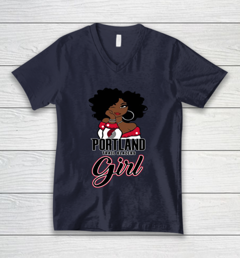 Portland Trail Blazers Girl NBA V-Neck T-Shirt 3
