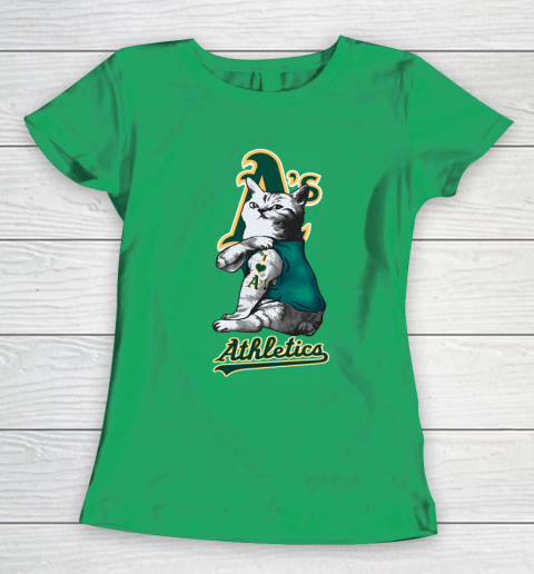 MLB Baseball My Cat Loves Oakland Athletics Women's T-Shirt 5