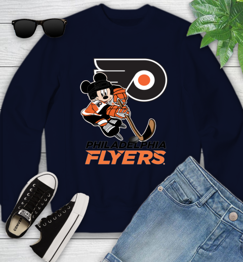 NHL Philadelphia Flyers Mickey Mouse Disney Hockey T Shirt Youth Sweatshirt 3