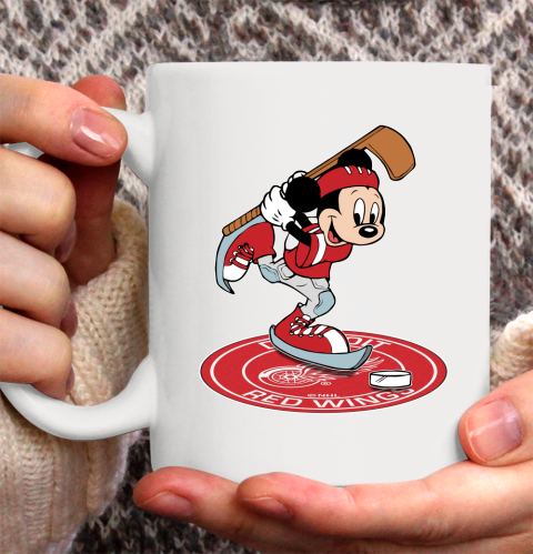 NHL Hockey Detroit Red Wings Cheerful Mickey Disney Shirt Ceramic Mug 11oz 2