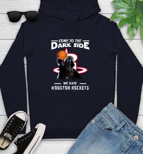NBA Come To The Dark Side We Have Houston Rockets Star Wars Darth Vader Basketball Youth Hoodie 3